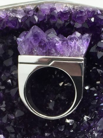 Aphotic Amethyst Matrix Ring X Axis