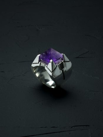 Intenebris Z-Axis 2.0 Amethyst Matrix Ring in high polish sterling silver