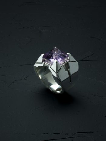 Intenebris Z-Axis 2.0 Light Amethyst Matrix Ring in high polish sterling silver