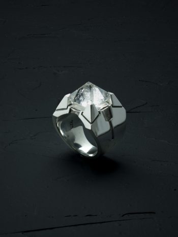 Intenebris Z-Axis 2.0 Quartz Matrix Ring in high polish sterling silver